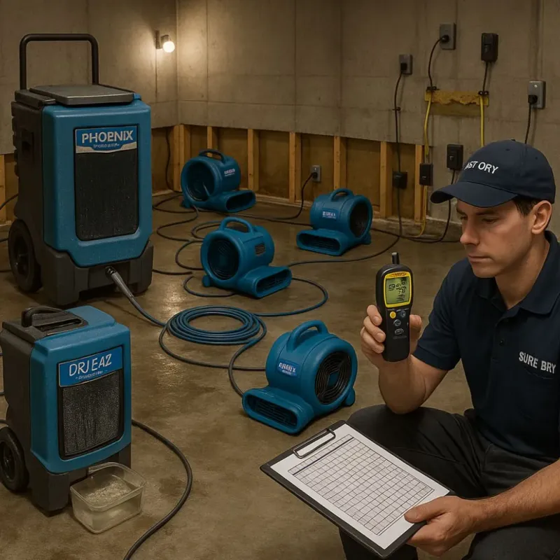Structural Drying and Dehumidification process in Greenwood, AR